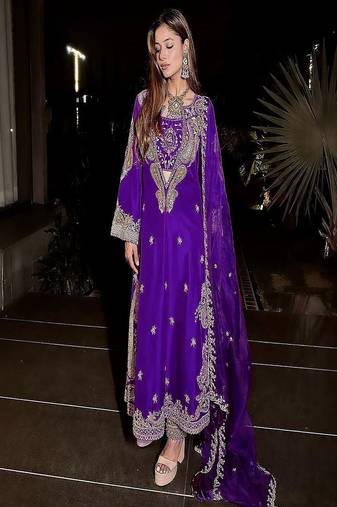 Purple designer suit