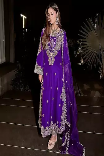 Purple designer suit