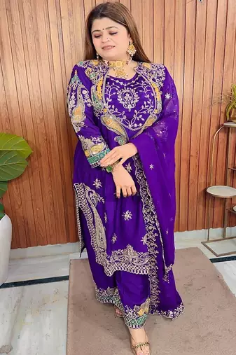 Purple designer suit