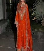 Dark orange embroidered suit