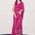 Pink georgette saree with sequins, thread & dori work paired with unstitched japan satin blouse