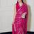 Pink georgette saree with sequins, thread & dori work paired with unstitched japan satin blouse