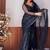 Black color net fabric heavy sequence work saree