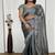 Gray exclusive designer rangoli silk saree with sequins & stone work
