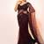 Dark maroon glamorous net saree with hologram sequin work – shine & slay