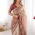 Cream handloom cotton saree with floral jaal, peacock motifs & storytelling pallu