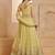 YELLOW Designer Butterfly Net Lehenga Choli with Fancy Lace Dupatta
