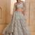 LIGHT GREY Designer Butterfly Net Lehenga Choli with Fancy Lace Dupatta