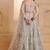 LIGHT GREY Designer Butterfly Net Lehenga Choli with Fancy Lace Dupatta