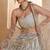 LIGHT GREY Designer Butterfly Net Lehenga Choli with Fancy Lace Dupatta