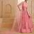 LIGHT PINK Designer Butterfly Net Lehenga Choli with Fancy Lace Dupatta