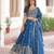 BLUE Vichitra Silk Sequins & Thread Embroidered Lehenga Choli with Designer Lace Dupatta