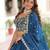 BLUE Vichitra Silk Sequins & Thread Embroidered Lehenga Choli with Designer Lace Dupatta