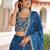 BLUE Vichitra Silk Sequins & Thread Embroidered Lehenga Choli with Designer Lace Dupatta