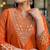 Orange embroidered kurta palazzo set