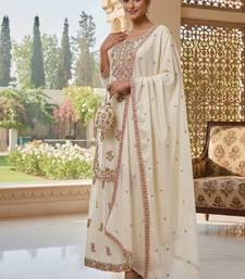 Ivory floral embroidered suit set