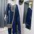 Navy blue embroidered kurta palazzo set