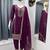 Dark-purple embroidered suit set