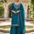 Teal-blue embroidered kurta sharara set