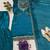 Teal-blue embroidered kurta sharara set