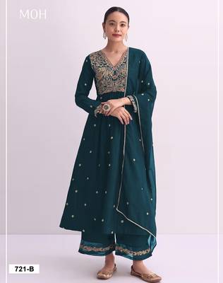 Green embroidered anarkali gown 1