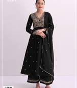 Black embroidered anarkali suit