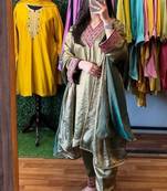 Light green embroidered kurta set