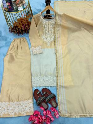 Cream embroidered suit set 3