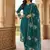 Emerald green embroidered suit set