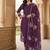 Plum embroidered kurta set