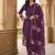Plum embroidered kurta set