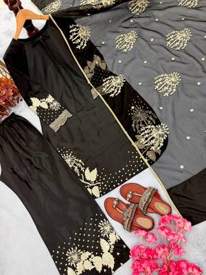 Black & gold embroidered suit 3