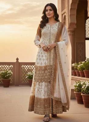 Cream & beige anarkali set 2