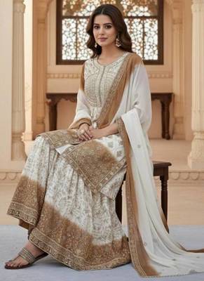 Cream & beige anarkali set 3