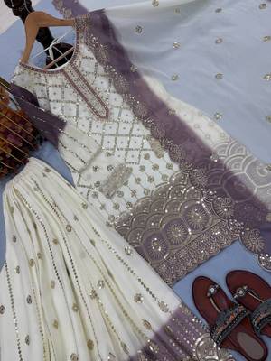 Ivory & mauve designer suit 4