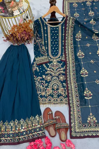 Teal-blue wedding special suit