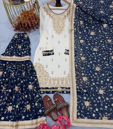 Navy blue sharara set