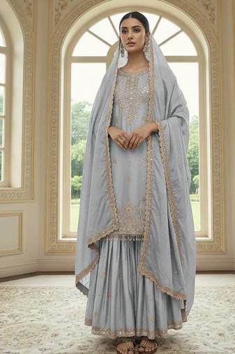 Grey traditional suit set