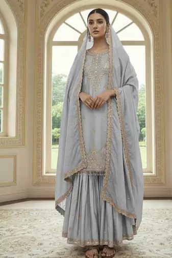 Grey traditional suit set