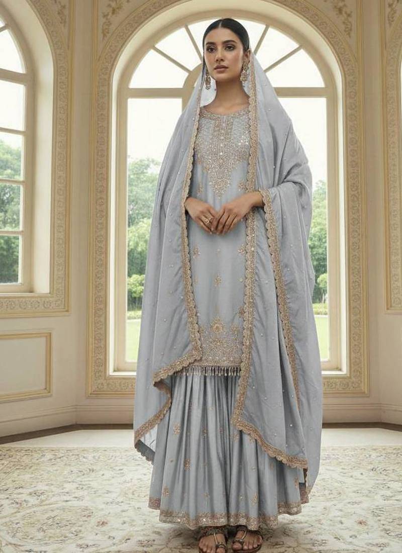 Grey traditional suit set