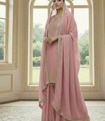 Pink embroidered suit