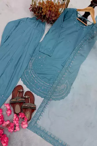 Blue designer suit
