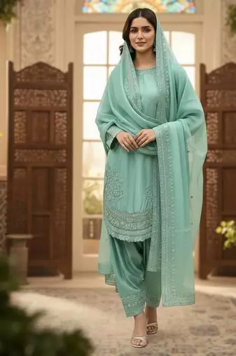 Light- sea-green designer suit