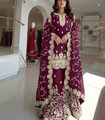 Purple embroidered set