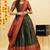 Beautiful South Indian Style Semi-Stitched Half Saree with Blouse and Banarasi Dupatta for Women