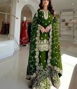 green heavy embroidered suit