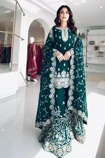 Teal designer festive suit