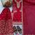 Red heavy embroidered sharara set