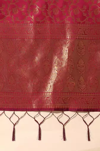 Beautiful South Indian Style Semi-Stitched Half Saree with Blouse and Banarasi Dupatta for Women