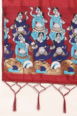 Beautiful South Indian Style Semi-Stitched Half Saree with Blouse and Banarasi Dupatta for Women 2